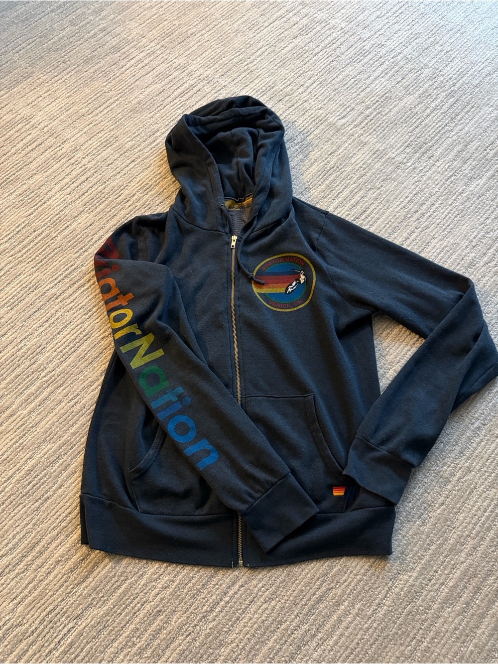 ๐ AVIATOR NATION VENICE HOODIE - CHARCOAL Large - Picture 13 of 14